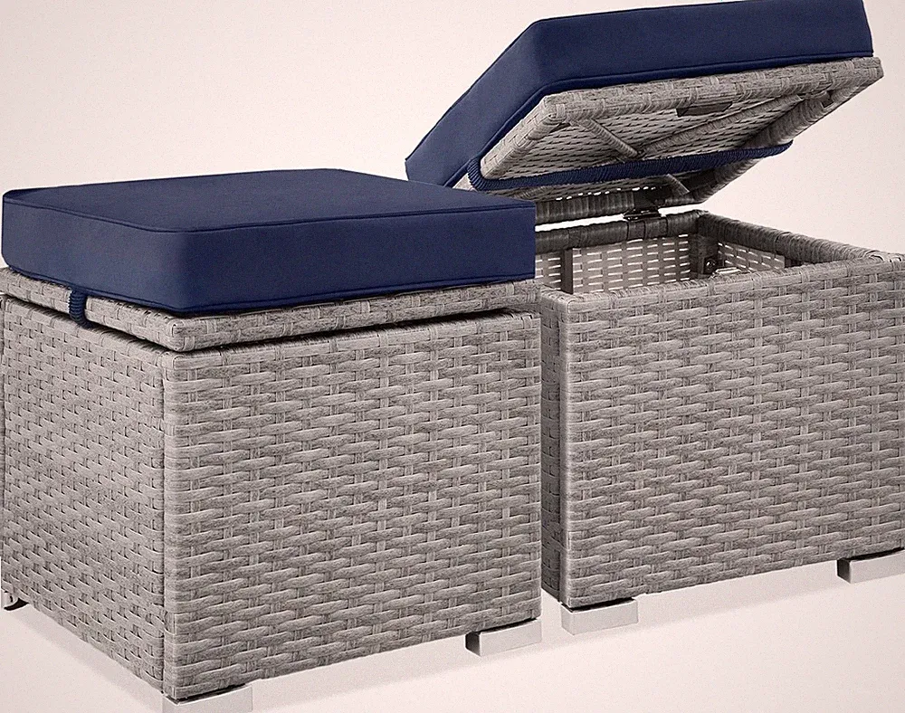 Best Choice Products Set of 2 Wicker Ottomans, Multipurpose Outdoor Furniture fo