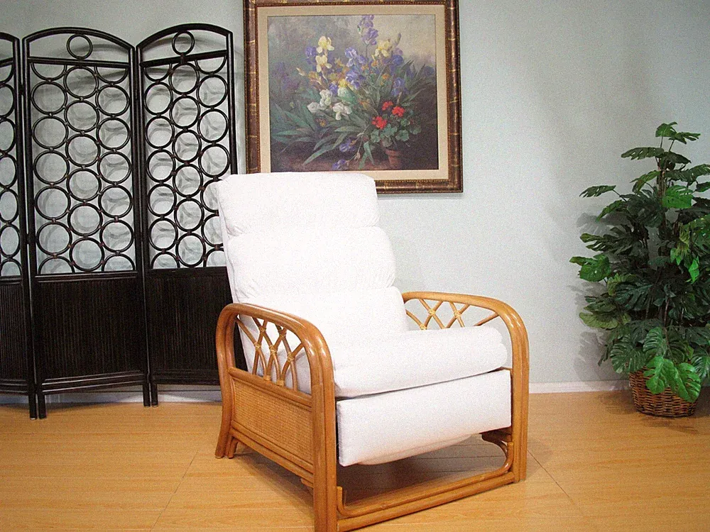 Made in USA Rattan Recliner Chair (#1737H-TC)