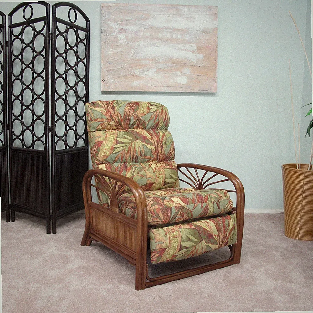 Made in USA Rattan Recliner Chair (#4534AW-PJ)