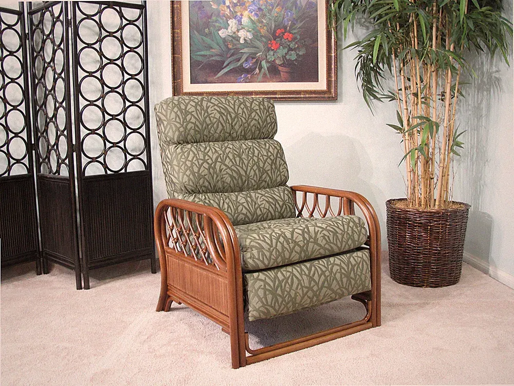 Made in USA Rattan Recliner Chair (#4535AW-GS)