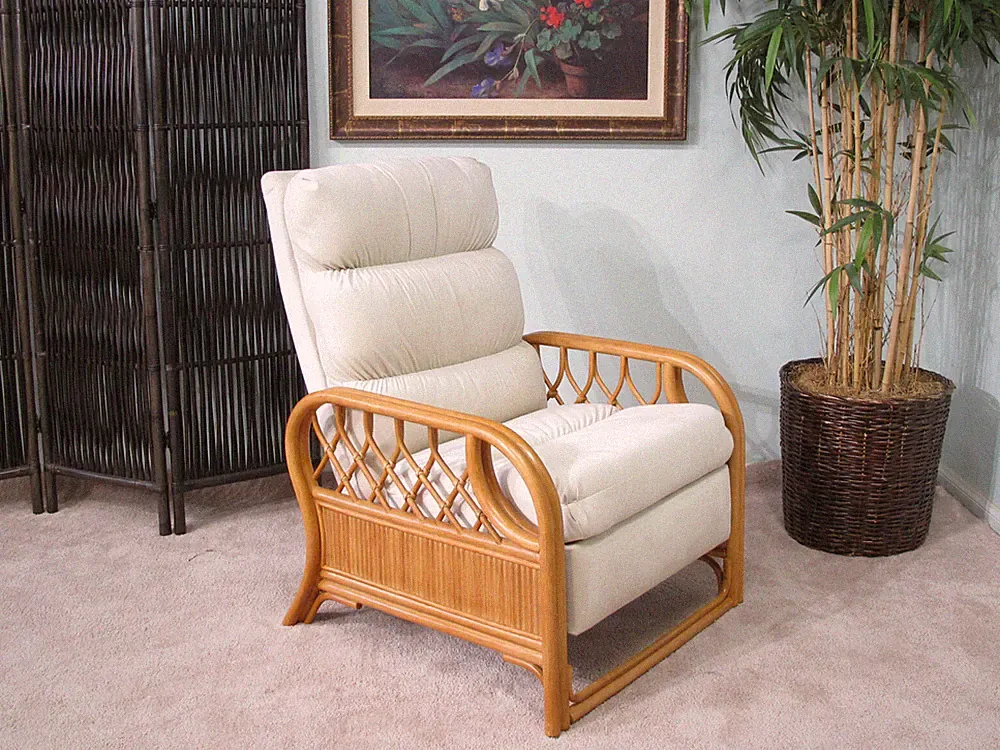 Made in USA Rattan Recliner Chair (#4535H-VI)