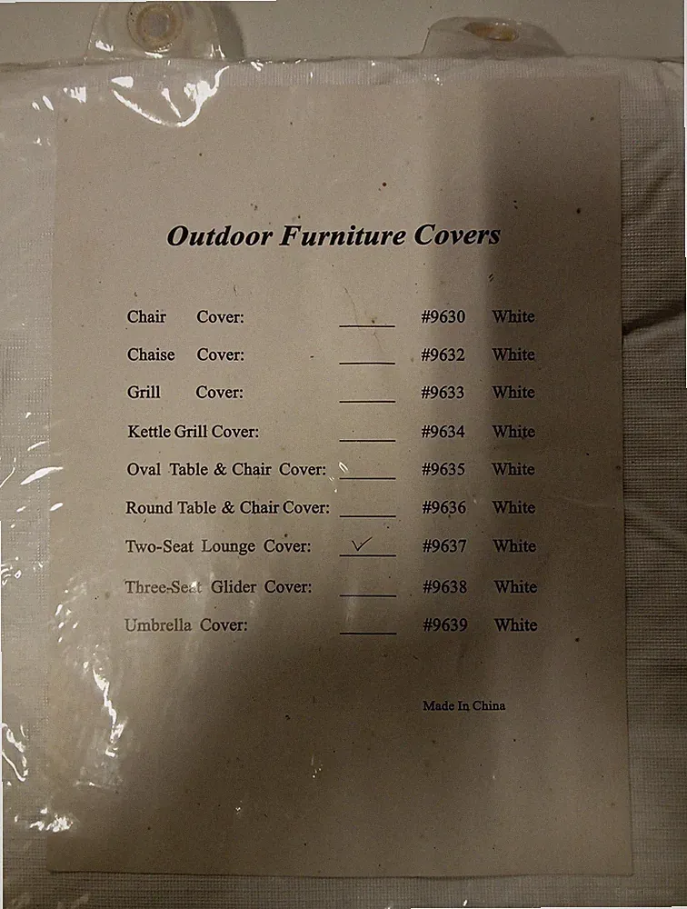 Outdoor Furniture Cover Two-Seat Lounge Cover White
