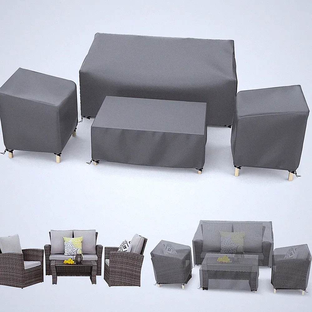 Outdoor Waterproof Patio Furniture Covers 4-Piece Set for Chairs, Loveseat an...