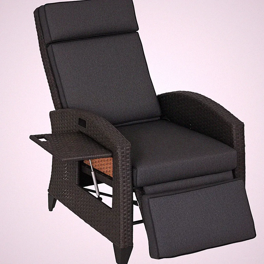 rattan recliner swivel chair set