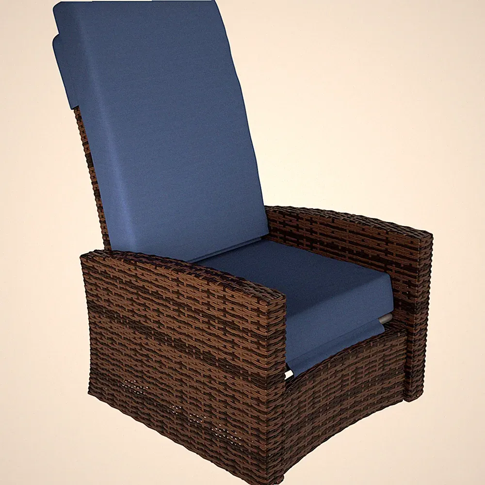 Swivel Recliner Chair Outdoor with Wicker Design and Footrest